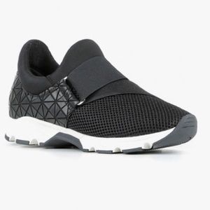 All Black Brand Banded Black Mesh Sneaker